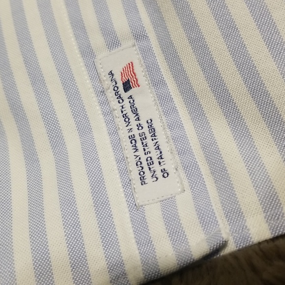 Brooks Brothers Made in USA Lt. Blue Stripe Oxford Cloth Button Down - Picture 4 of 8